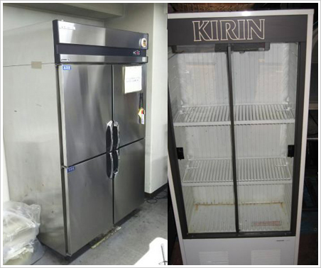 業務用冷蔵庫、冷蔵ショーケースも回収処分事例